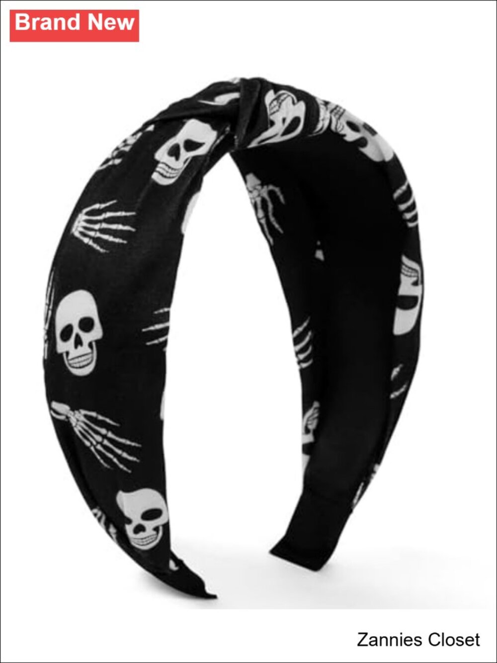 👻 Huachi Skull Print Knotted Headband Spooky Halloween Hair Accessory